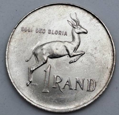 1966  South Africa Silver  1 Rand Afrikaans legend - SUID AFRICA