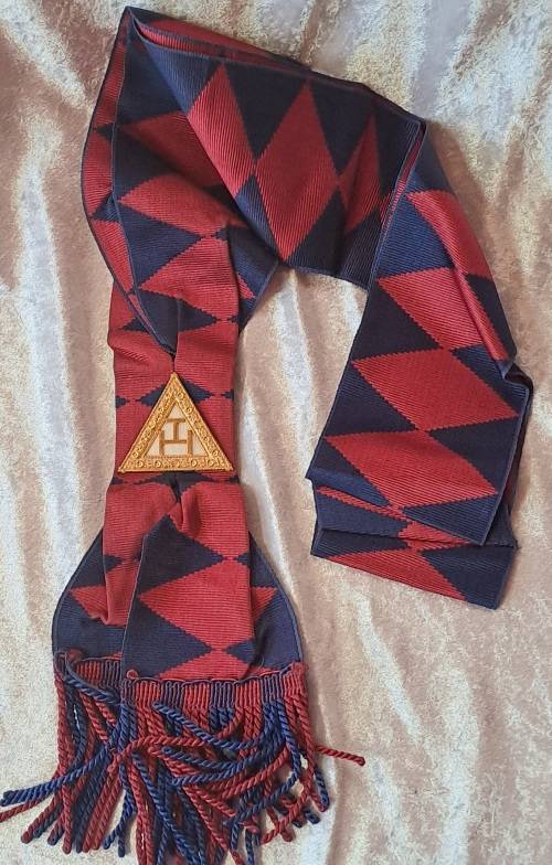Vintage Masonic Royal Arch Sash -Companion-By Transvaal Badge Embroiderers
