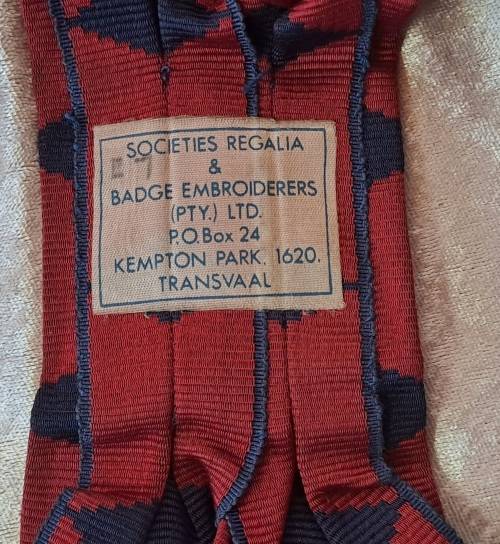 Vintage Masonic Royal Arch Sash -Companion-By Transvaal Badge Embroiderers