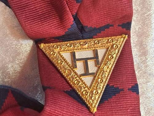 Vintage Masonic Royal Arch Sash -Companion-By Transvaal Badge Embroiderers