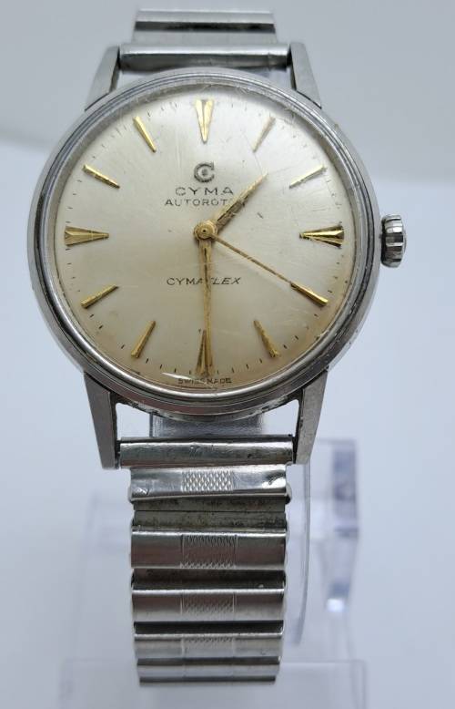 Vintage CYMA Cymaflex Autorotor Swiss Made Mens Automatic Watch -Working