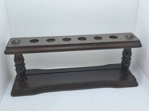 5 Used Vintage smoking Pipes with wooden stand-1 Antique Petersons System Pipe with sterling silver