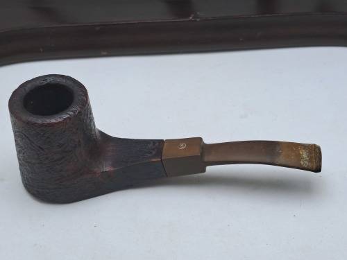 5 Used Vintage smoking Pipes with wooden stand-1 Antique Petersons System Pipe with sterling silver