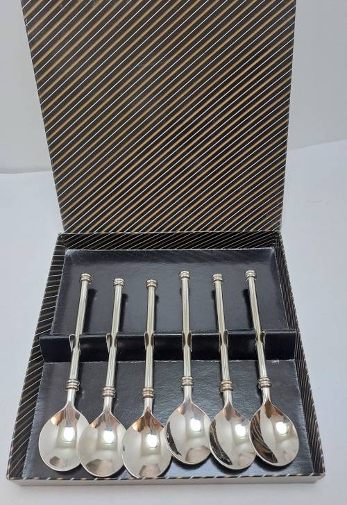 6 Vintage Coffee Spoons still in Box -Unused