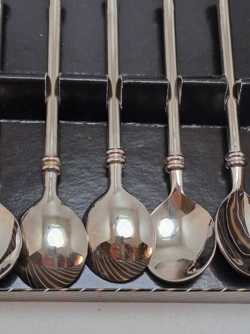 6 Vintage Coffee Spoons still in Box -Unused