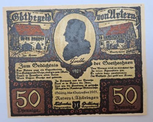 Germany -Artern 50 Pfennig Notgeld 30-9-1921-  UNC  Condition (Emergency Money)