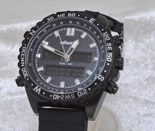 Big Face Mens watch with rubber band -working -Unused (see description)