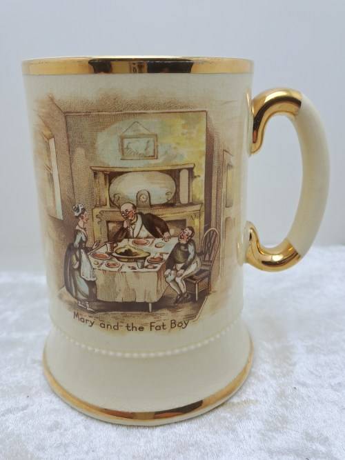 Vintage Arthur Wood Porcelain Tankard No 3752 Mary and the Fat Boy.