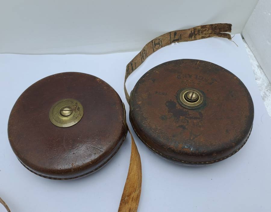 2 Vintage John Rabone & Sons Leather measuring Tapes Made in England (Broken)