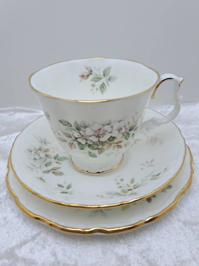 Vintage 1982 Royal Albert `Haworth` Bone China Tea Trio (6 Available)
