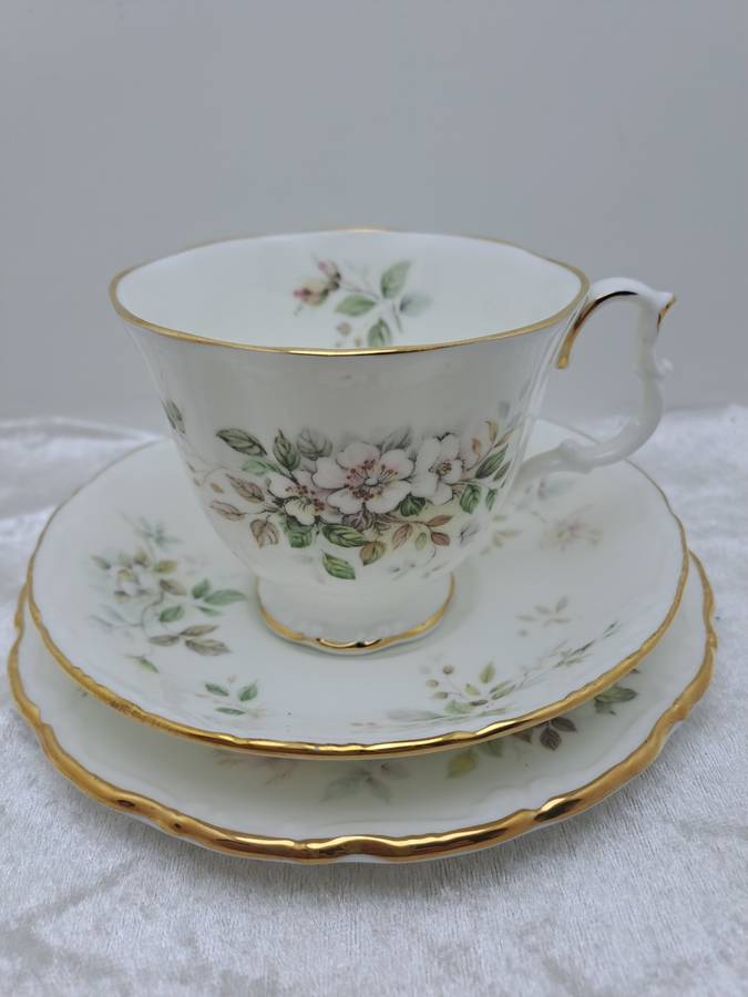 Vintage 1982 Royal Albert `Haworth` Bone China Tea Trio (6 Available)