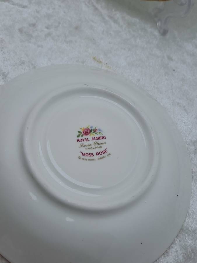 Vintage Royal Albert `Moss Rose` Bone China Tea Trio