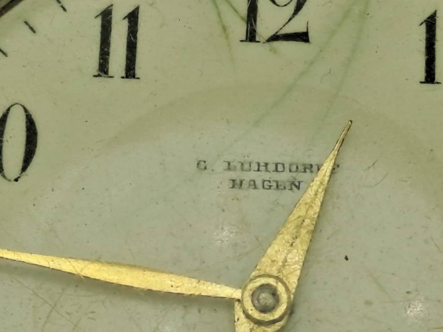 Antique G.Luhdohee Hagen Silver Pocket Watch -with Omega 3890059 Movement -Working
