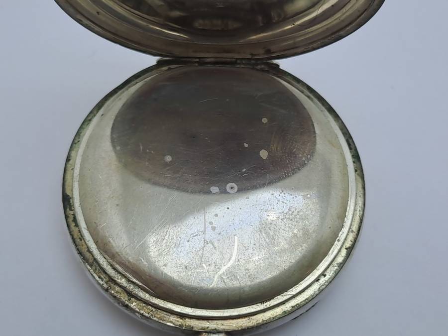 Antique G.Luhdohee Hagen Silver Pocket Watch -with Omega 3890059 Movement -Working
