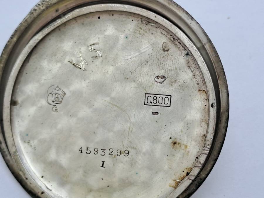 Antique G.Luhdohee Hagen Silver Pocket Watch -with Omega 3890059 Movement -Working