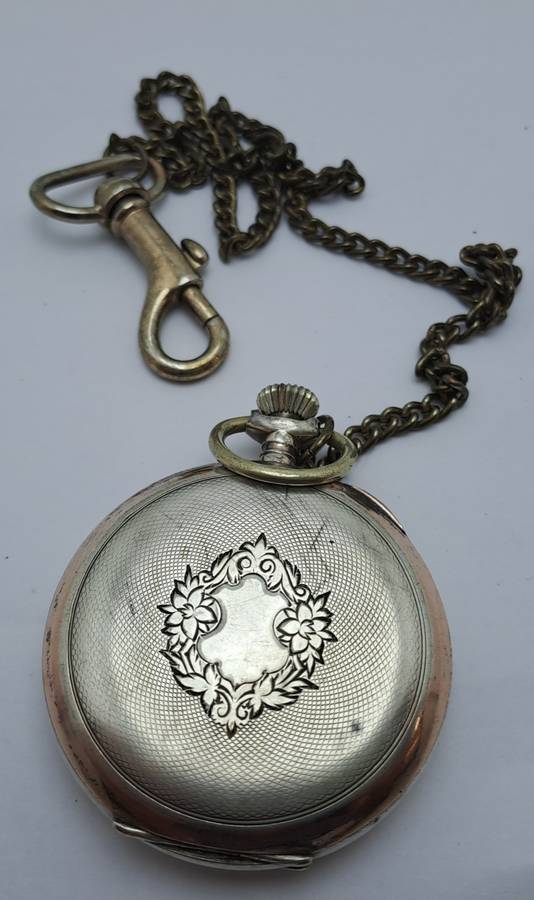 Antique G.Luhdohee Hagen Silver Pocket Watch -with Omega 3890059 Movement -Working