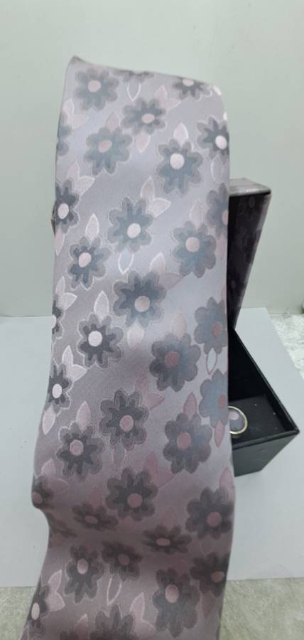 Unused - LANCETTI Italian Designer Tie, Design Hanky & Cufflinks Gift Set -Boxed
