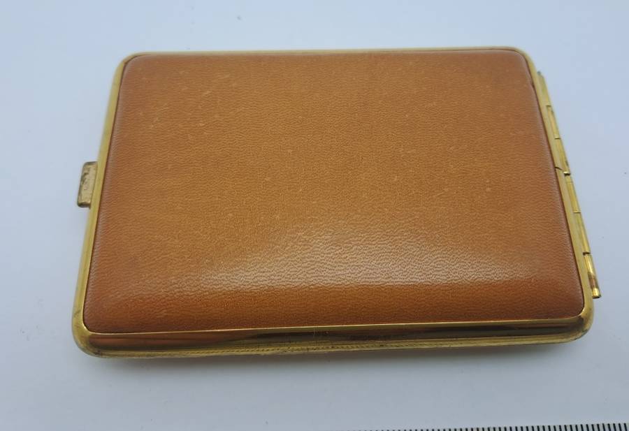Vintage Leather covered Cigarette Case-Heidelberg Germany