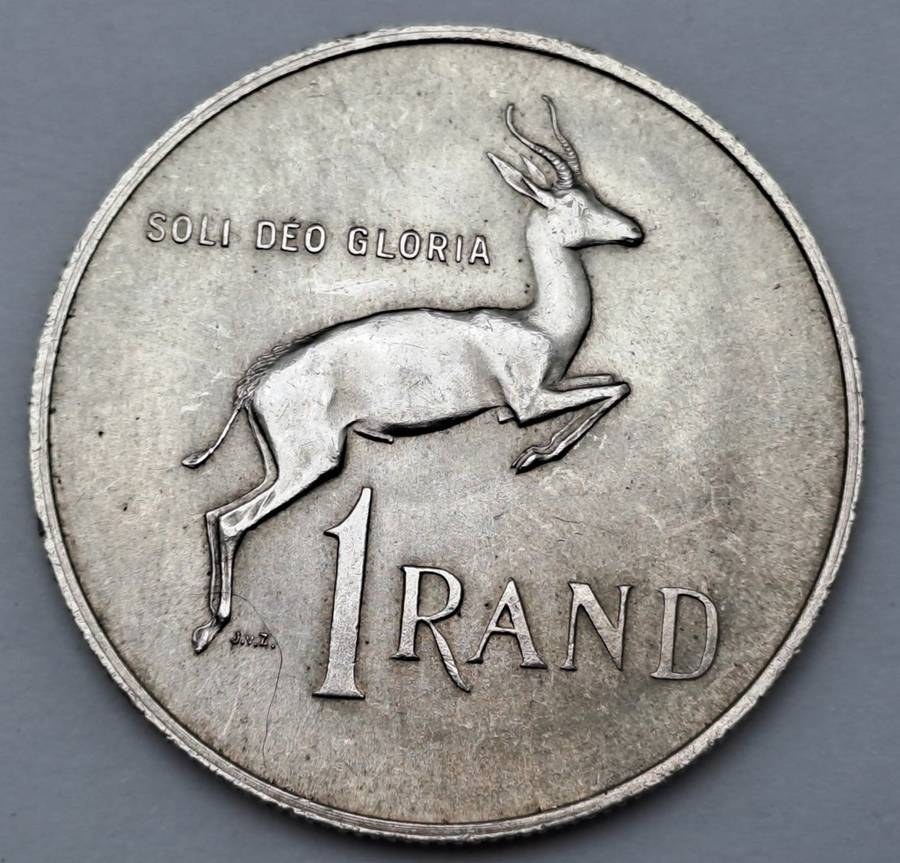 1967 South Africa Silver  1 Rand English legend - SOUTH AFRICA