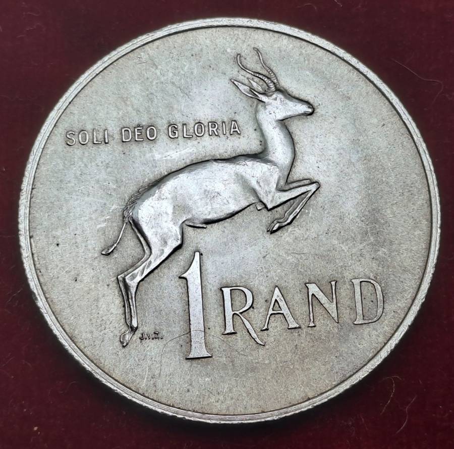 1967 South Africa Silver  1 Rand English legend - SOUTH AFRICA