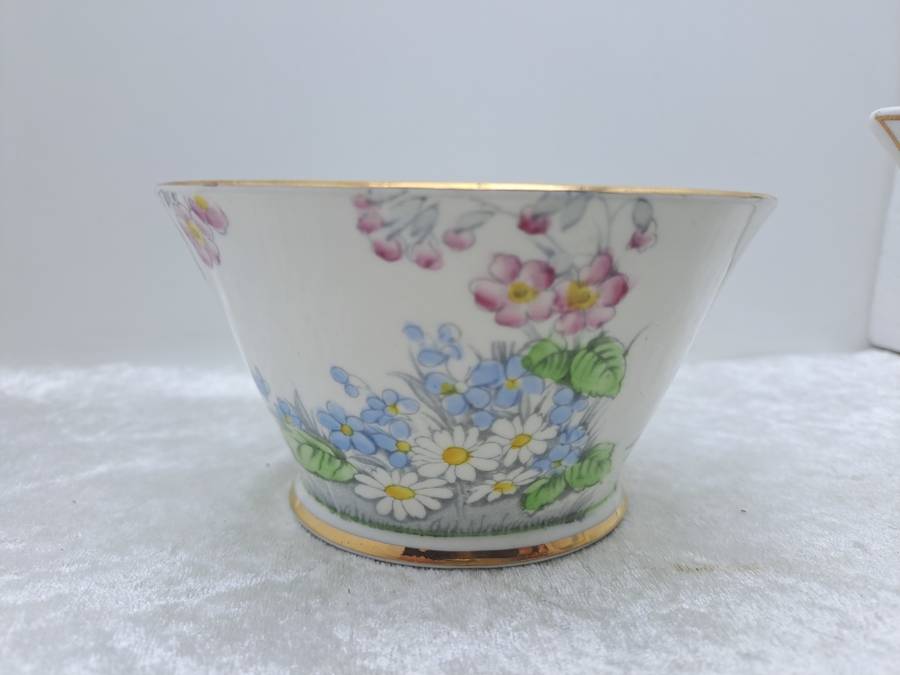 21pc Vintage Royal Standard Bone China `Wild Flower`  Art Deco Tea set (Creamer Chipped)