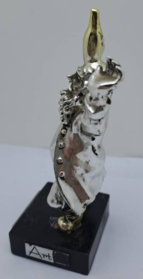 Collectable Silver Bottle-Dancing Chassid Statuette Jerusalem Hand Made -.(Repaired)