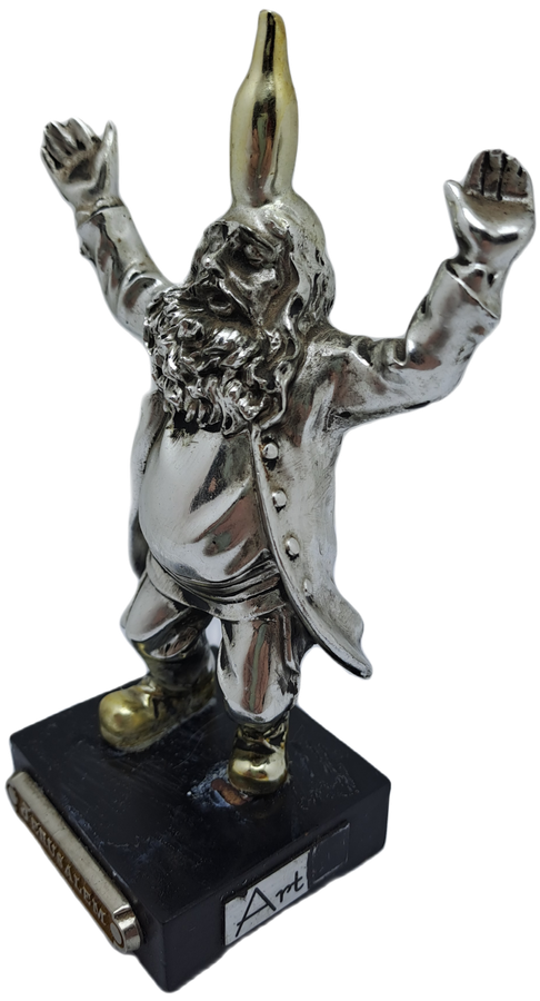 Collectable Silver Bottle-Dancing Chassid Statuette Jerusalem Hand Made -.(Repaired)