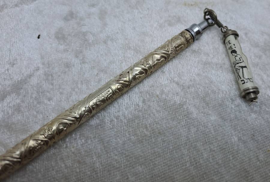 Vintage Merkur Sterling Silver Judaica Pen Made in Israel - Ink is dry.
