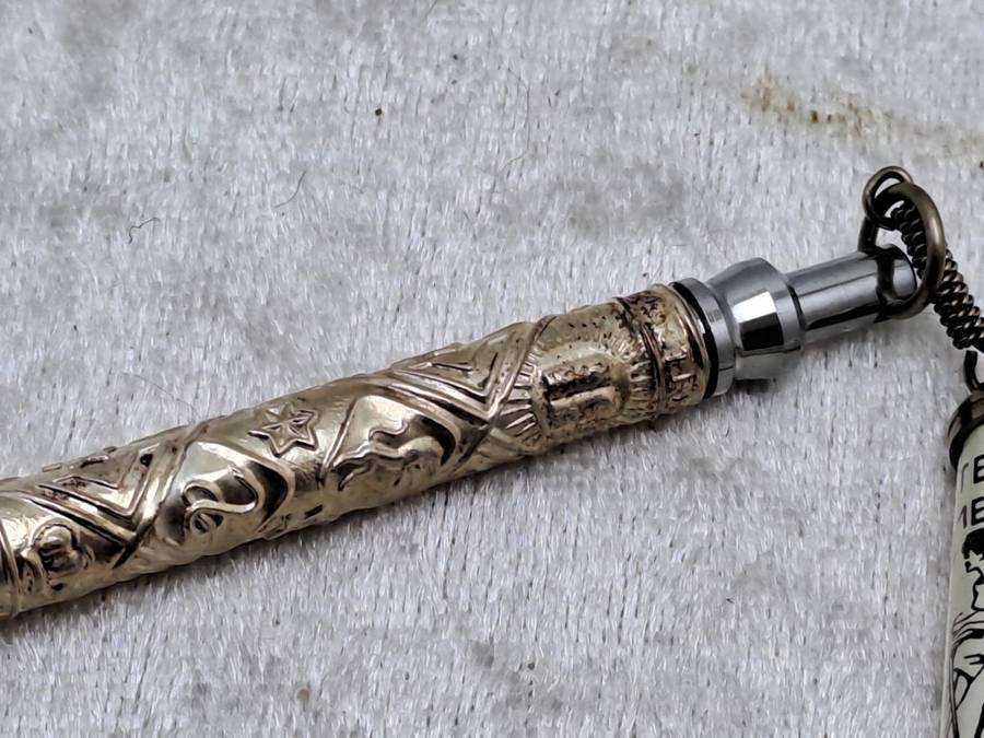Vintage Merkur Sterling Silver Judaica Pen Made in Israel - Ink is dry.