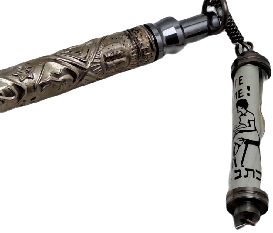 Vintage Merkur Sterling Silver Judaica Pen Made in Israel - Ink is dry.