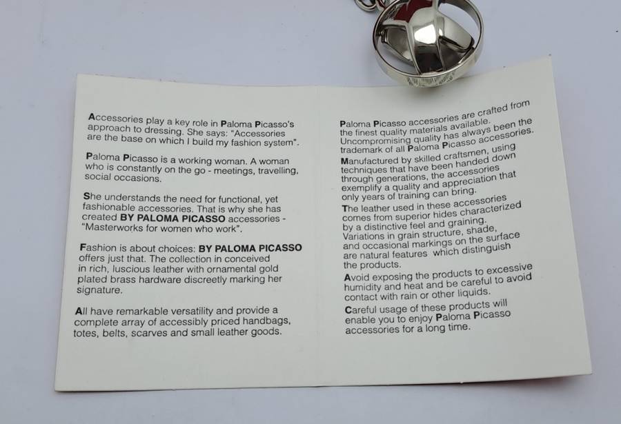 By Designer Paloma Picasso-Shiny Planet Key Chain Catena Silver Argento ITALY-Unused -Boxed