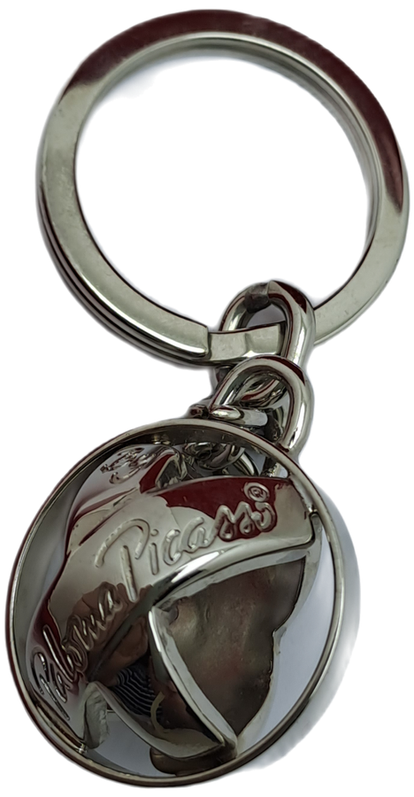 By Designer Paloma Picasso-Shiny Planet Key Chain Catena Silver Argento ITALY-Unused -Boxed