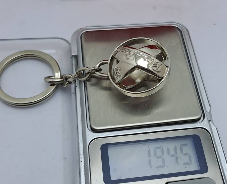 By Designer Paloma Picasso-Shiny Planet Key Chain Catena Silver Argento ITALY-Unused -Boxed