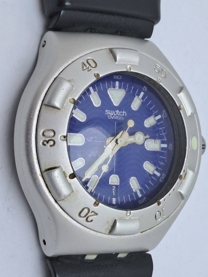 Pre-owned Vintage Swatch Irony AG 1999 Scuba Eco Aluminum Swiss Men`s Watch -Working
