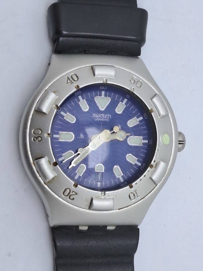 Pre-owned Vintage Swatch Irony AG 1999 Scuba Eco Aluminum Swiss Men`s Watch -Working
