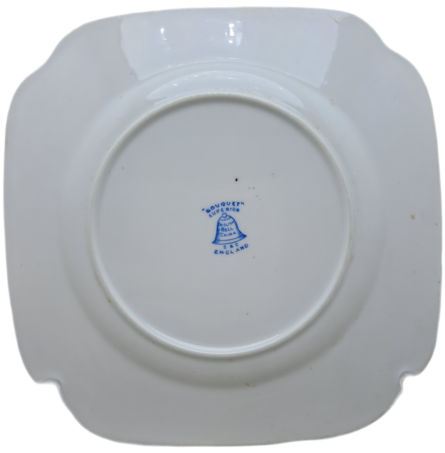 Vintage English Superior BELL CHINA `Bouquet` Plate 162mm x 162mm