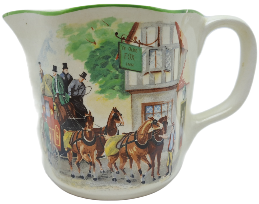 Vintage Nelson Ware Elijah Cotton Ltd Jug -Coaching Scene -Made in England - 10cmx15,5cmx10,5cm