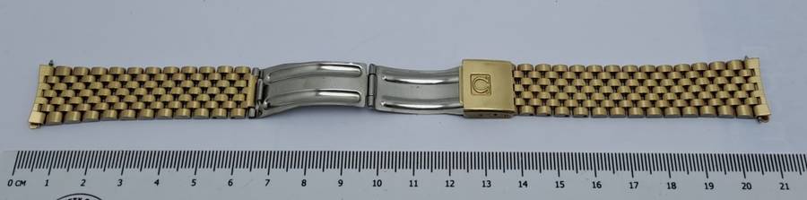 Vintage Original Omega {32 } 1382 Stainless Steel Gold Plated Strap -Used Condition with Pins