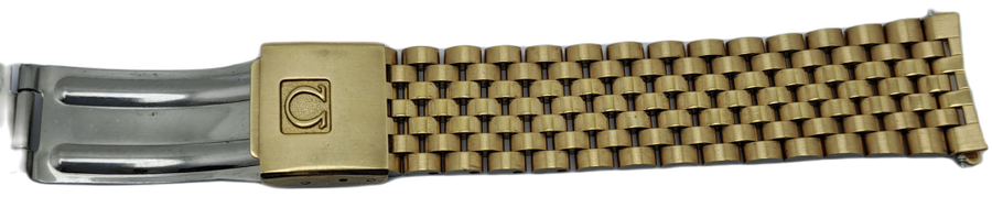 Vintage Original Omega {32 } 1382 Stainless Steel Gold Plated Strap -Used Condition with Pins