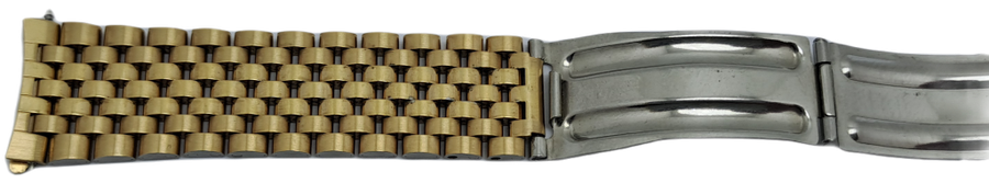 Vintage Original Omega {32 } 1382 Stainless Steel Gold Plated Strap -Used Condition with Pins