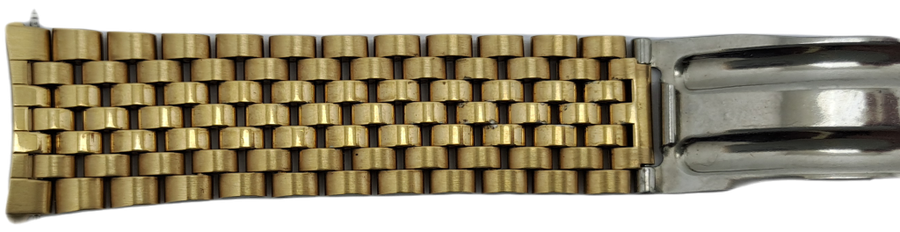 Vintage Original Omega {32 } 1382 Stainless Steel Gold Plated Strap -Used Condition with Pins