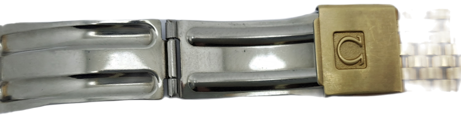 Vintage Original Omega {32 } 1382 Stainless Steel Gold Plated Strap -Used Condition with Pins