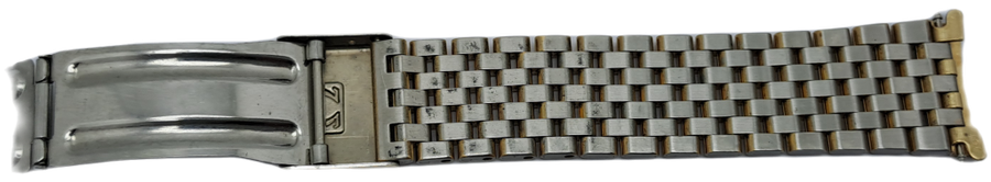 Vintage Original Omega {32 } 1382 Stainless Steel Gold Plated Strap -Used Condition with Pins