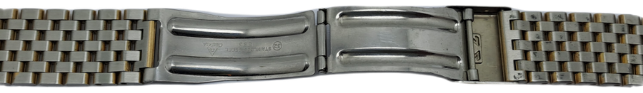 Vintage Original Omega {32 } 1382 Stainless Steel Gold Plated Strap -Used Condition with Pins