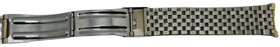 Vintage Original Omega {32 } 1382 Stainless Steel Gold Plated Strap -Used Condition with Pins