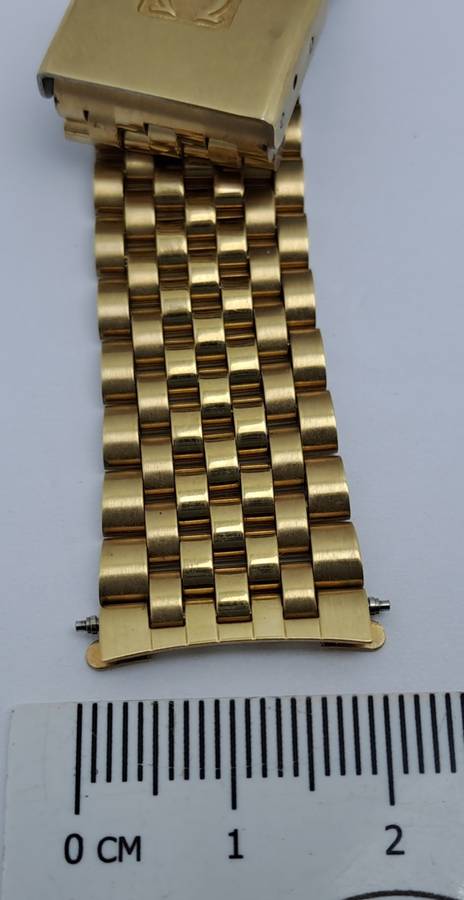 Vintage Original Omega {32 } 1382 Stainless Steel Gold Plated Strap -Used Condition with Pins