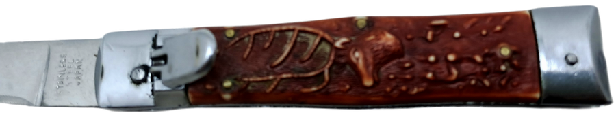 Pre-Owned Flick Folding Knife made in Japan Stainless steel Blade.