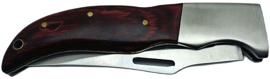 Pre-Owned Columbia Fujunjie USA Folding Knife with Canvas Sheath