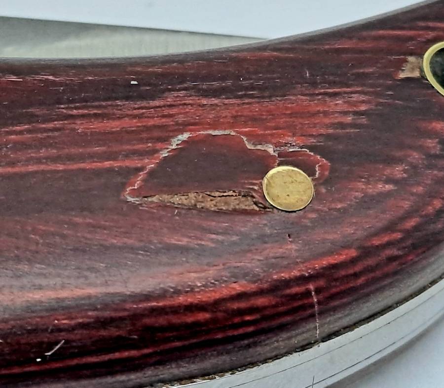 Pre-Owned Columbia Fujunjie USA Folding Knife with Canvas Sheath