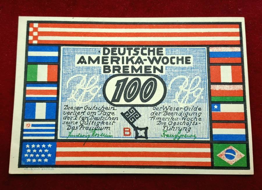 German notgeld 1923-City of Bremen (Federal state of Bremen)-100 Pfennig-UNC